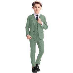 Boys Suits 5 Piece Slim Fit Suit for Kids Formal Ring Bearer Suits Dirty, 6Y