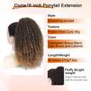 14Inch Curly Ponytail Extension, Kinky Curly Drawstring Ponytail For Black Women,100% Pure Protein Silk Curly Ponytail Extension Like Human Hair,Hair Drawstring Ponytail For Daily