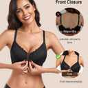 HACI Women's Front Closure Bra Underwire Unpadded T-Back Plus Size Lacy Full Coverage Racerback T-Shirt Unlined