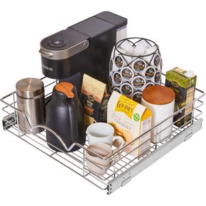 HOLDN STORAGE Pull Out Cabinet Organizer, Slide Out Drawer for Kitchen Cabinets & Pantry, Roll Out Shelf for Pots, Pans & Under Sink Storage, Heavy-Duty Full-Extension, 20"W x 21"D x 5"H