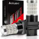 AUXLIGHT 3157 3156 3057 4157 3157K LED Bulbs Brilliant Red, Ultra Bright 60-SMD LED Replacement for Brake/Tail Lights, Blinker Lights, Turn Signal/Parking or Running Lights (Pack of 2)