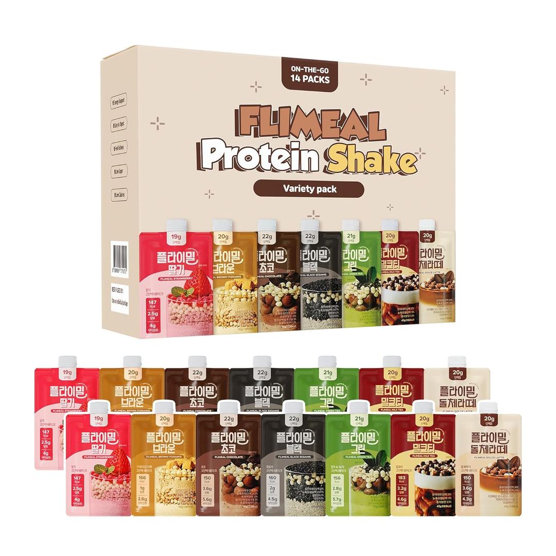 Variety Pack Protein Shake, 20g+ Protein, Low Sugar, Keto-Friendly Meal Replacement Shake, With Crunchy Protein Balls (14 Servings, Variety)