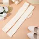 Ouligay Cream Leg Warmers for Women Soft Knit Leg Warmers 80s Ribbed Legwarmers Cute Ruffle Long Boot Socks for Yoga Party Dance Sports
