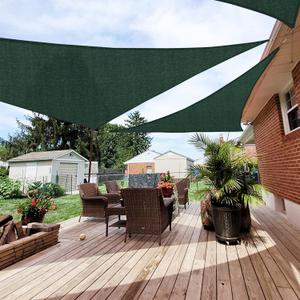 Patio Paradise 12' x 12' x 12' Sun Shade Sail Triangle Canopy Shade Cloth Fabric Sunlight Block Patio Pergola Cover HDPE Deck Awning for Outdoor Backyard Roof Shading, Green