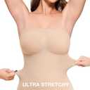 CtriLady Strapless Shapewear Bodysuit for Women Tummy Control Shapewear Seamless Full Body Shaper with Removable Straps (Beige, M)