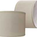 Drum Lamp Shades Beige Lamp Shades Set of 2, 12.5x12.5x9.5 inch Natural Linen Hand Crafted off-white Lamp shades Large