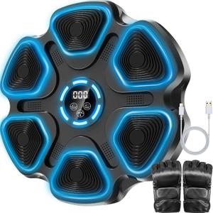 Music Boxing Machine, Large Size Music Punching Machine for Adults Kids, Interactive Boxing Target Wall Mounted with Gloves, Gift for Men and Kid