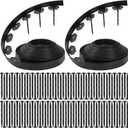 Bonviee 1.5 Inch x 66FT Garden Border Edging Kit with 100 Anchoring Spikes, Flexible Garden Edging for Landscaping, Flower Beds, Lawn, Yard, and Paver Pathways (Black)