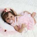 SCOM Lifelike Reborn Baby Dolls - 20 Inch Realistic-Newborn Baby Doll Girl Real Life Baby Dolls with Soft Weighted Body, Poseable Real Baby Reborn Gift Toy for 3+ Years Old Kids, 20 Inch Quinbee