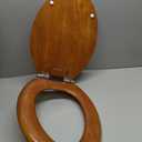 Angel Shield Wood Toilet Seat Elongated with Soft Close,Easy Clean,Quick-Release Hinges(Elongated,Wood)