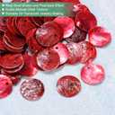 M METERXITY 150-Pack Flat Round Shell Coin Drop Charm Beads,15 mm Flat Shell Beads with Hole for DIY Earrings Necklaces Jewelry/Making Accessories [Wine Red]
