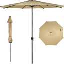 Abba Patio 11FT Lyon Outdoor Patio Umbrella Outdoor Table Umbrella with Push Button Tilt and Crank Market Umbrella 8 Sturdy Ribs UV Protection Waterproof for Garden Deck Backyard Pool Black