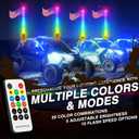 DREAMIZER 2PCS 2FT Fat Whip Lights 360°Spiral Chase Offroad Warning Lighted Antenna LED Whips Side by Side with Turn Signal Brake Reserving Lights for UTV ATV RZR Can-Am SXS Polaris Offroad Truck