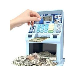 ATM Piggy Bank for Kids, Kids Bank for Real Money with Debit Card, Coin Recognition, Target Setting, Bill Feeder, Balance Calculator, Savings Machine Box, Gifts for Teen Boys Girls