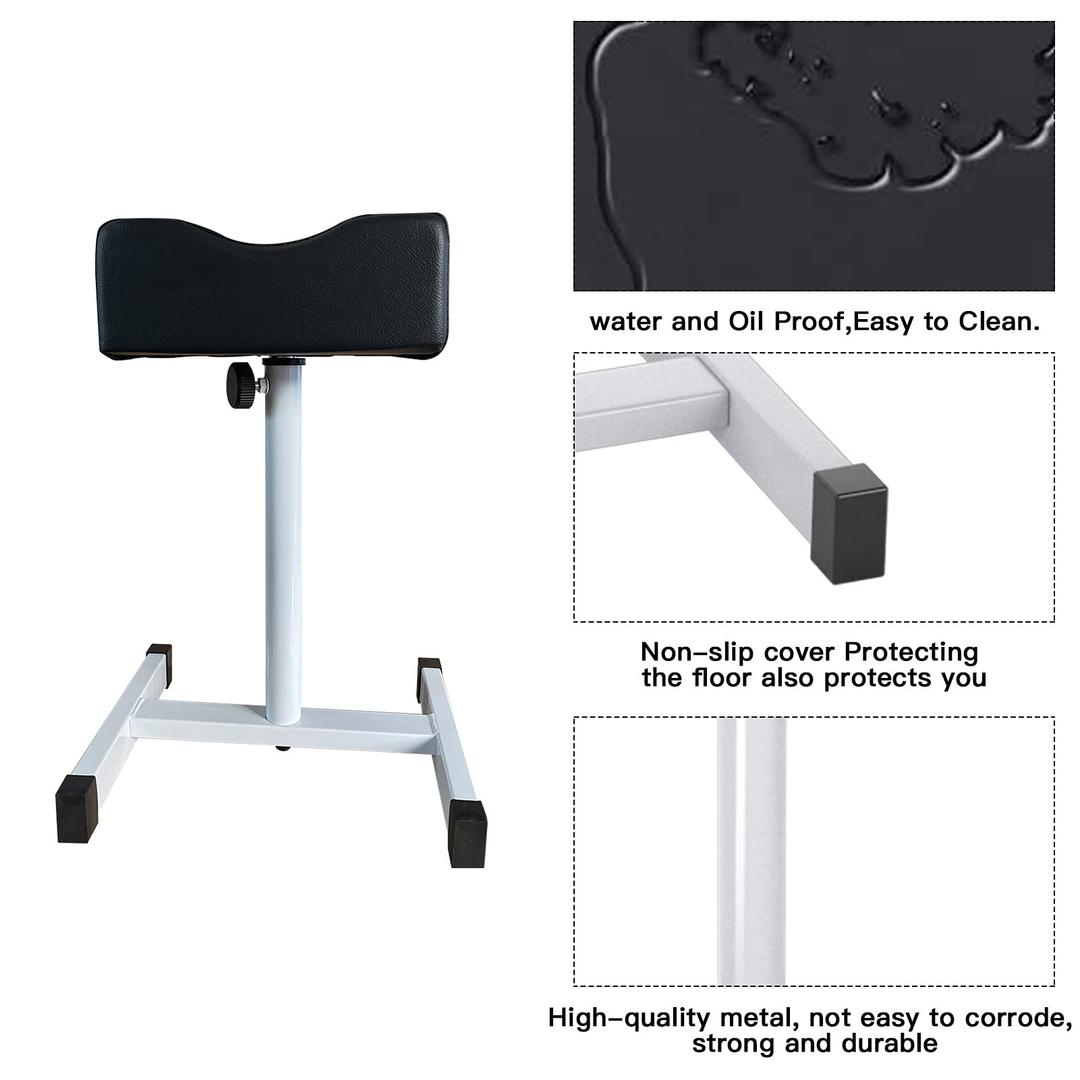 CHAOEEMY Pedicure Foot Rest,Adjustable Height Pedicure Stool,Pedicure Stand for Home Salon,Tattoo,Nail Tech (Black)