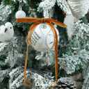 3 x Khaki Velvet Ribbon Christmas Bow 5 x 7 Inches Premade Bows for Christmas Tree Hanging Decorations Gift Wrapping Wreaths Crafts Outdoor Indoor Home Decor Wedding, Pack of 24