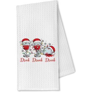 Christmas Wine Kitchen Towels, Funny Wine Gifts Dish Towels Tea Towels for Kitchen, Gifts for Wine Lovers Hand Towels for Bathroom, Wine Gifts for Women Men, Wine Kitchen Decor, 16x24 Inch