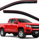 Lightronic Extra Durable Clip-on in-Channel Auto Vent Window Visor, Fits 2015-2022 Chevrolet Colorado & GMC Canyon, Extended Cab, UV Protection Rain Guard, Original Wind Deflector, Dark Smoke, 2-Pcs