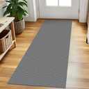 EARTHALL Washable Runner Rug 2x5 Ft Non Slip Runners for Hallways Cotton Rubber Backed Kitchen Runner Braided Indoor Floor Carpet Runners for Entryway, Hallway, Kitchen, Bedroom, Charcoal Gray
