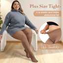 Justay 1 Pair Plus Size Fleece Lined Tights Women Winter Warm Thick Pantyhose Fake Translucent Thermal Leggings for Gifts, Size 3X-Large-4X-Large