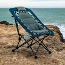 Max Comfort Folding Bungee Chair 1 Pack for Sporting Events, Camping, Tailgating and Outdoor Living (Blue)