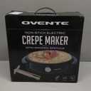OVENTE 12-Inch Electric Crepe Maker & Griddle  Nonstick Hot Plate with Adjustable Temperature, LED Indicator, Batter Spreader & Spatula, Black CRM1122B