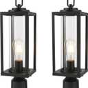 Beionxii 18.3'' H Outdoor Post Light, 2 Pack Large Size Waterproof 120V Pole Light Fixture, Black Cast Aluminum Exterior Lamp Post Lantern Head for Porch, Yard,Driveway(Base Not Included), BXA535P-2PK