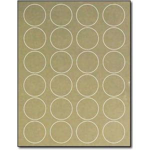 1 5/8" Round Gold Foil Labels for Laser Printers - 10 Sheets / 240 Labels