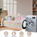 3D Bubble Mat Faux Fur Couch Cover,Thick Faux Rabbit Fur Couch Cover,L Shaped Sofa Slipcovers for Home Decoration and Dogs,Cats(Rainbow, 71" x 118")