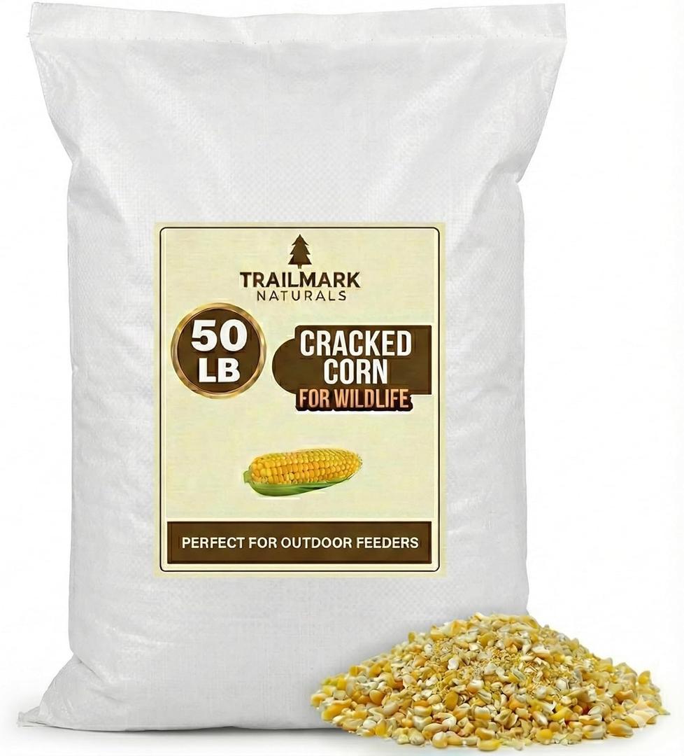 Cracked Corn 50 lb  Premium Bird Seed & Wildlife Feed for Ducks, Deer, Squirrels, Chickens, and Turkeys  Cracked Corn for Wild Birds  Grown in USA