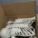 Halloween Coffin with Skeleton Set Pop up Coffin Life Size Collapsible Scary Prop Really Size Human Bones 65" Skeleton for Graveyard Halloween Cemetery Outdoor Decoration(Black,Lifelike)
