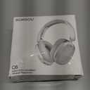 RORSOU C6 Active Noise Cancelling Headphones, Wireless Over Ear Bluetooth Headphones, 60H Playtime, Lightweight Folding Deep Bass Comfort Fit Ear Cups Headset with Mic for iPad/ Travel/ PC/ Home Silver