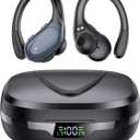 Ear buds Wireless Earbuds Bluetooth 5.3 Headphones 60hrs Playtime with Digital Display Sports Wireless Headphones with Earhook Deep Bass IPX7 Waterproof Over-Ear Earbuds for Android iOS Workout Black