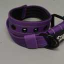 Tuff Pupper Heavy Duty Tactical Dog Collar | 1.5" Wide Ballistic Nylon | Reflective Stitching | Integrated ID Tag Holder | Stainless Steel Buckle | Padded Lining | Medium & Large Dogs (Purple, Medium)