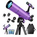 Dianfan Telescope for Kids & Adults, 80mm Aperture 500mm Astronomical Professional Telescope for Adults High Powered, Portable Travel Telescopes for Beginners with Tripod & Adapter, Stickers, Backpack