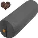 Organic Buckwheat Bolster(24X9 in) Yoga Bolster Supportive Yoga Cushion for Restorative Yoga Accessories Meditation Pillow Reading Pillow Floor Pillow Large Round Cylinder