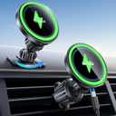 Lamicall 15W for Magsafe Car Mount Charger - [3-in-1 Upgraded Intelligent Chip] 360 Wireless Car Phone Holder Charger Vent Dashboard Magnetic Phone Holders for Your Car for iPhone 16 15 Pro Max (Black) 1 Pc