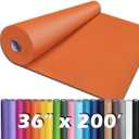 PerkHomy 36" x 2,400" (200') Medium Green Kraft Paper Roll for Craft Bulletin Board Paper Art Table Covering Crafting Gift Wrapping Bouquet Packing Parcel 80GSM 55LB (Orange Red, 36" x 200')