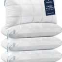 Nuzzle Pillows Queen Size Set of 4 Adjustable Firm Pillows, Luxury Hotel Collection Bed Pillows Best Adjust Height Soft Cooling Pillows for Back, Stomach and Side Sleepers