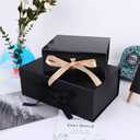 GoooodGift Black Extra Large Gift Box 16x14x5.3 Inches,Gift Box with Lid Magnetic Closure, Groomsman Proposal Box, Rectangle Collapsible Gift Boxes for Large Gifts (Matte Black), 1 count