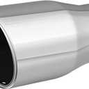 Exhaust Tip, 2-2.75 inch inlet adjustable, Fit 2''/2.25''/2.5''/2.75'' Outer diameter Tailpipe, 4''Outlet 7.5''Long Muffler Tip, Chrome Stainless Steel Tail Tip