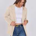 ANRABESS Womens Sweater Blazer 2025 Fall Cardigan Chunky Knit Jacket Coats Light Apricot Small (Beige, S)