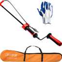 DrainX Swivel-Head Toilet Auger Drain Plumbing Snake | Use with Drill or Manually, Drop Head for T-Junction Pipes, Plastic Guard for Porcelain Protection