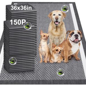 Gimars Upgrade Odor Control XXXXL 36x36 Extra Large Thicken 9 Layers Extra Absorbent Charcoal Pee Pads for Dogs - Leakproof Dog Training Pads Quick Dry - 150 Counts