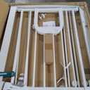 Babelio Baby Gate with Adjustable Cat Door,29-43" Auto Close Durable Pet door for Stairs,Doorways and House,Pressure Mounted,Easy Install,Effortless Walk Thru,White