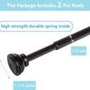 KXLife 2 Pack Spring Tension Curtain Rod, 1/2- inch Decorative Tension Drapery Rod for Window, Caf Rod Bronze, (22-36)