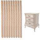 20 PCS Unfinished 3D Decorative Wood Trim, 15.7 Inch Long Cuttable Beech Wood Carved Frame Decoration Trim for DIY Craft, Furniture Door Mirror Cabinet Dresser Border Molding (Twisted Pattern)