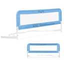Dream On Me Adjustable Mesh Bed Rail, Two Height Levels, Ready To Use, Compatible with Adult Twin Size Beds, All Steel construction, Equipped with Guard Gap, Durable Nylon Fabric Mesh, Blue