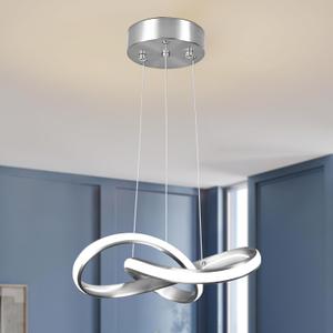 Modern LED Pendant Light Fixture Contemporary Round Ring Chandelier Nickel with 4500K and 59in Height Adjustable Hanging Lamp for Kitchen Island Hallway Foyer Closet Corridor (12.5" - No Remote)