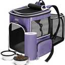 BAGLHER Expandable Cat Carrier Backpacks, Retractable Pet Carrier Backpack for Small Dogs & Cats with Breathable Mesh, Travel Bag Up to 18 Lbs for Hiking Camping Outdoor - Purple